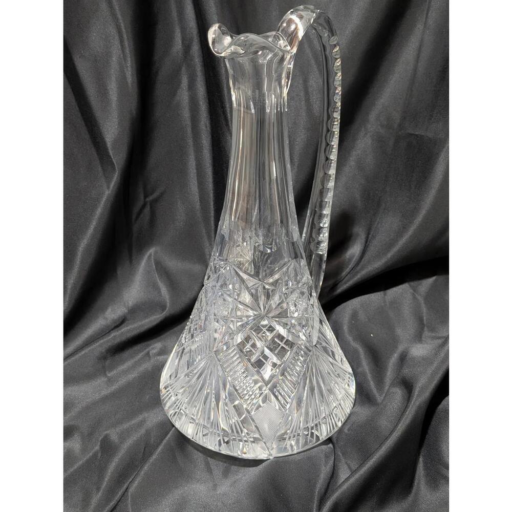 Cut Lead Crystal Glass Decanter with Stopper Excellent Condition 16.5" Tall - Picture 2 of 9